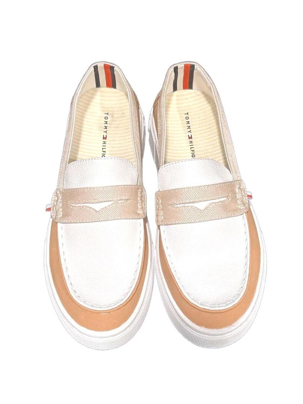 Tommy Hilfiger Women's Walees Penny Loafer "Natural / White" Women's | NEW